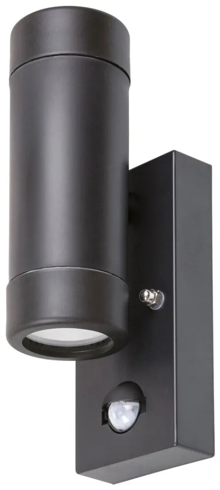 Aplica up/down de perete, cu senzor de miscare, protectie IP44, Medina negru