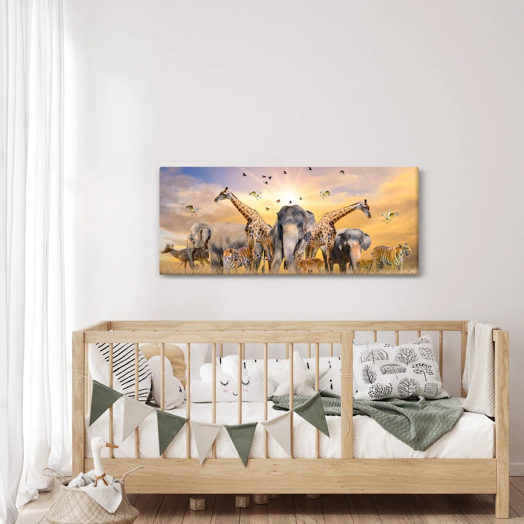 Tablou - Animae din Africa (120x50 cm)
