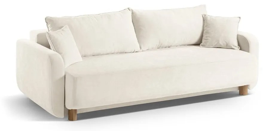 Canapea crem extensibilă, cu spațiu de depozitare 231 cm Elen – Micadoni