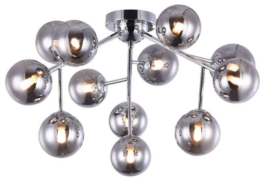 Lustra deosebita cu 12 de surse de lumina Dallas, crom/ fumuriu MYMOD545PL-12CH