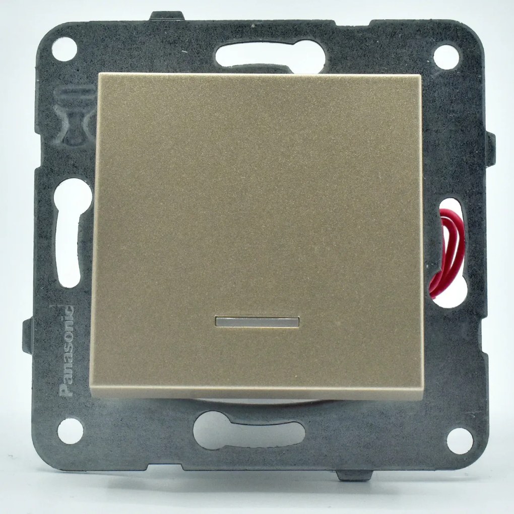 Intrerupator simplu cu led, 10A, IP20, Bronz, Panasonic Arkedia Slim / Karre Plus