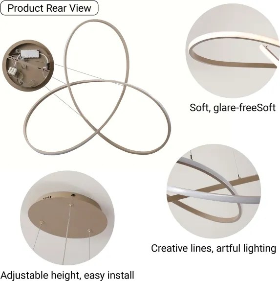 Brilagi - Lustră LED dimabilă pe cablu INFINITY LED/80W/230V 80x80 cm bej + telecomandă