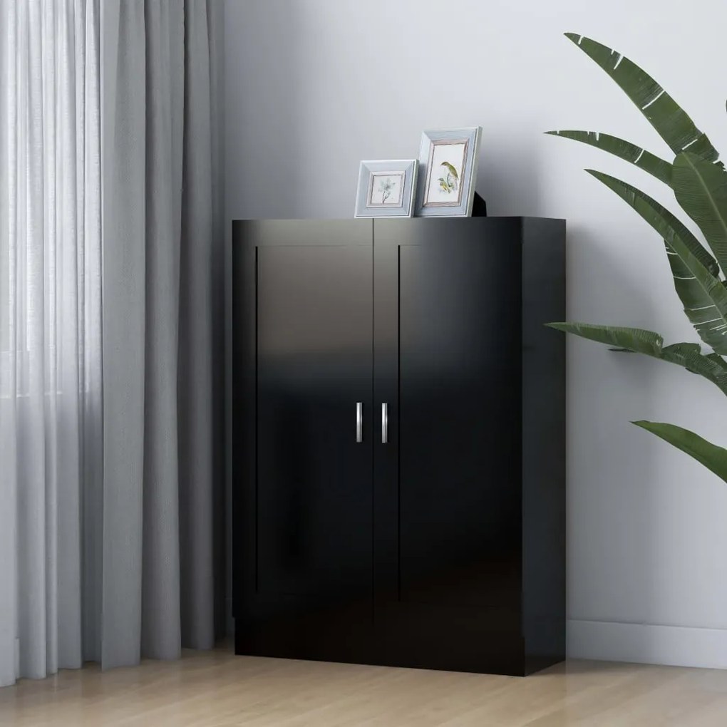 802715 vidaXL Bibliotecă, negru, 82,5 x 30,5 x 115 cm, lemn prelucrat