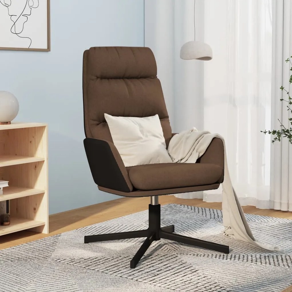 341151 vidaXL Scaun de relaxare, maro, material textil