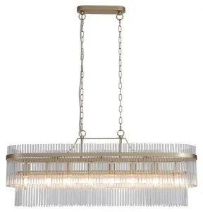 Searchlight 11400-8GO - Candelabru suspendat LARA pe lanț, 8xE27/60W/230V