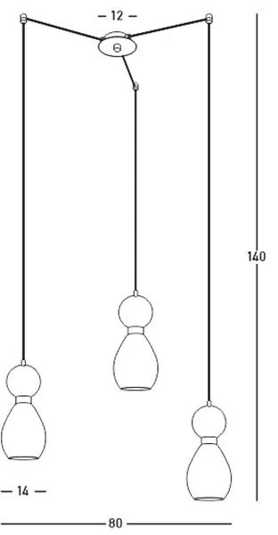 Lustra cu 3 Pendule design decorativ modern Rupert II