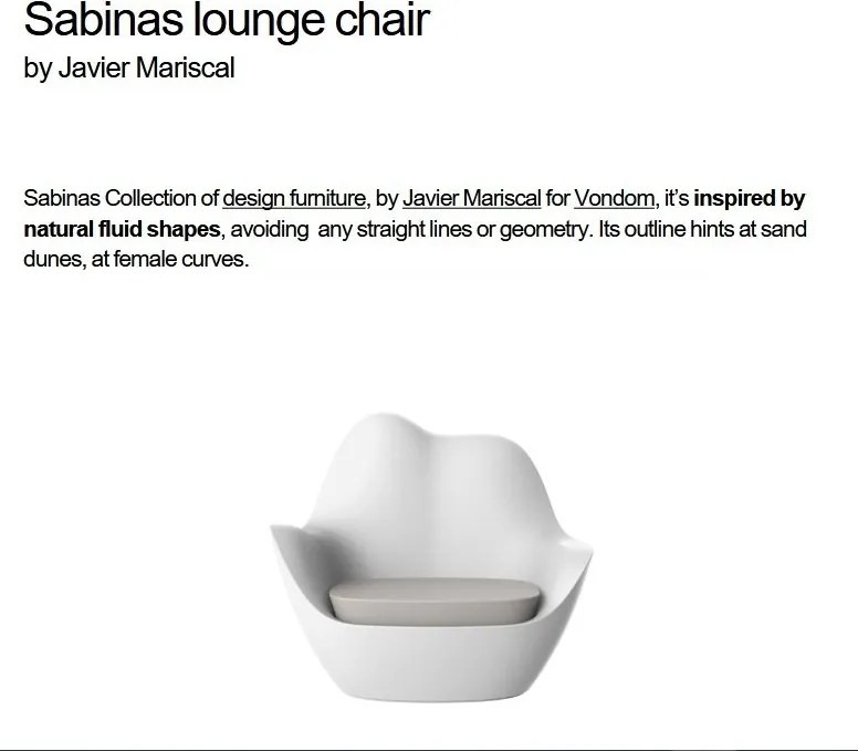 Fotoliu lounge design modern, exterior, interior, SABINAS LOUNGE CHAIR 45007 Vondom