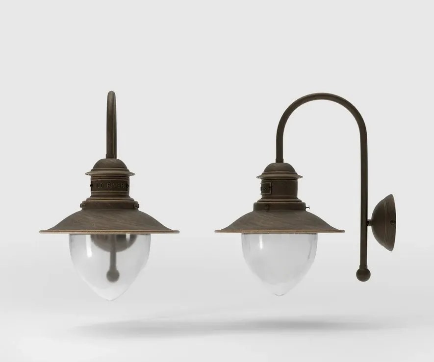 Aplica de perete stil nautic din alama si sticla Al Mare