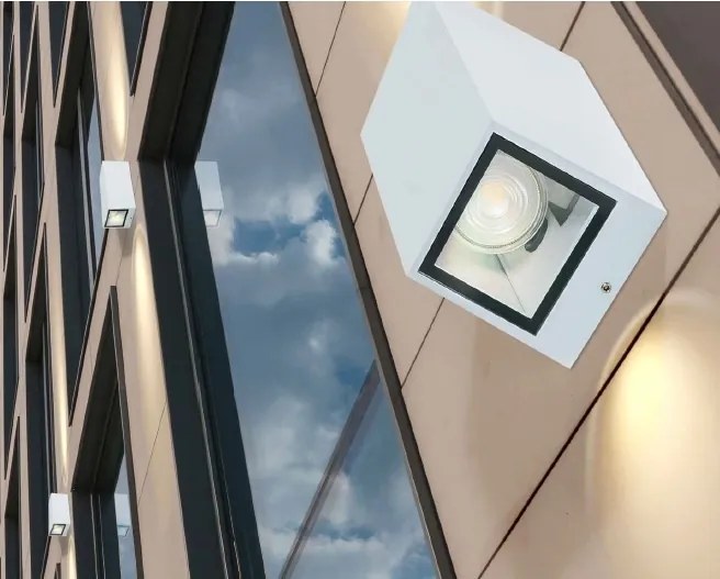 Aplica moderna exterior cu iluminat ambiental IP54 JAKE WALL 2 alba ZZ AZ3322