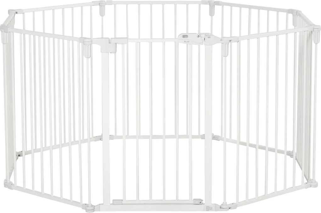 PawHut Welpenauslauf Freigehege pentru câini Grilaj de protecție cu ușă Grilaj de protecție pentru șeminee flexibil pliabil 8 panouri fiecare de 60 x 76 cm Alb | Aosom Romania