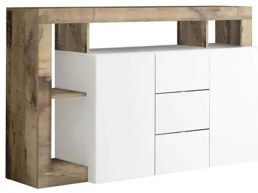 Comodă LENOR alb/maro