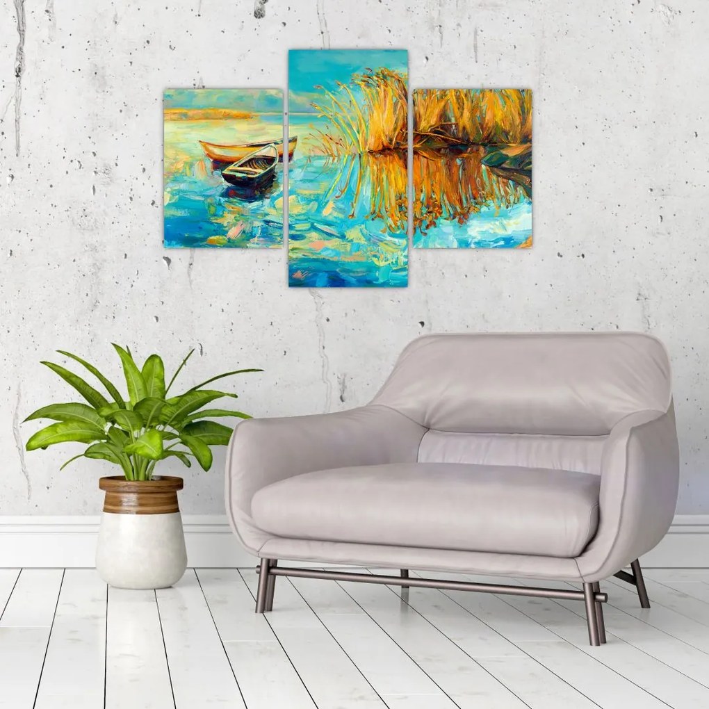 Tablou - Lacul cu bărci (90x60 cm)