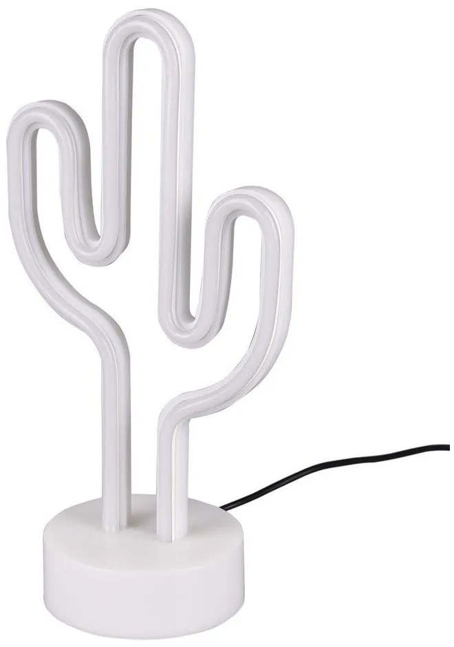 Veioză albă LED (înălțime 29 cm) Cactus – Reality
