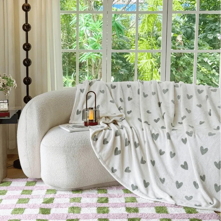 Patura Cocolino HEARTINO, crem Dimensiune: 200 x 220 cm