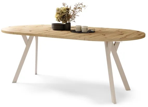 Masă extensibilă ARTUR, stejar artisan/bej