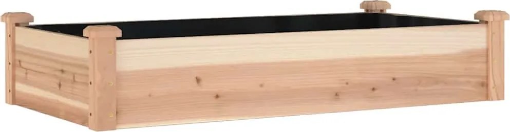 vidaXL Strat de grădină înălțat cu căptușeală, 120x60x25 cm, lemn brad