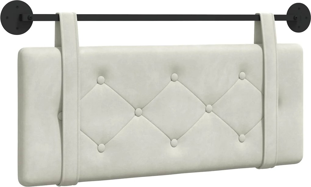 vidaXL Cap de pat suspendat Pe perete Crem 110 x 55 x 5 cm Catifea
