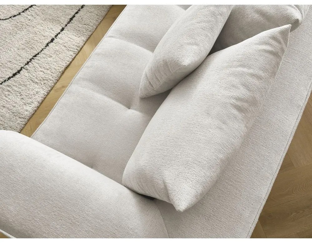 Colțar bej cu tapițerie din chenille (cu colț pe partea stângă/în formă de ”L”) Whesley – Bobochic Paris