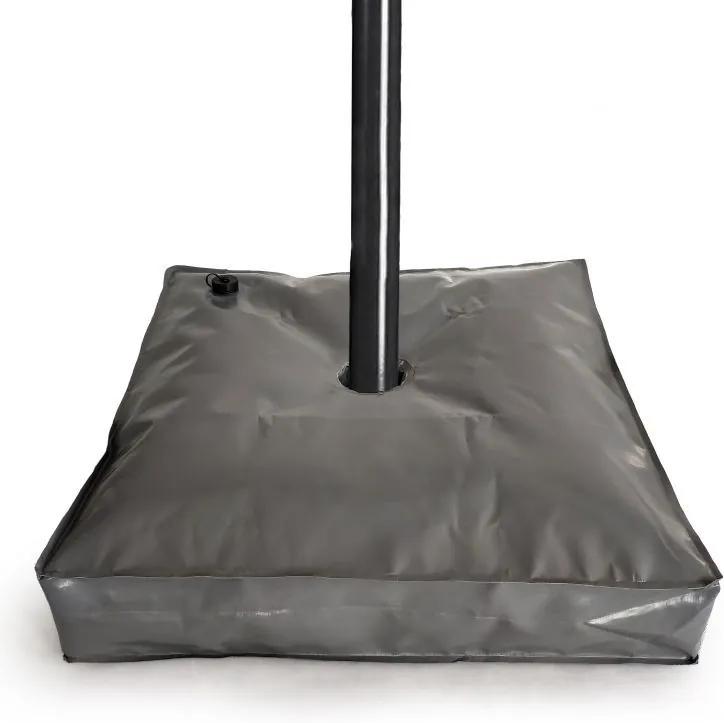 Suport umbrela, forma patrata, diametru 10 cm, 74x74x14 cm, culoare gri