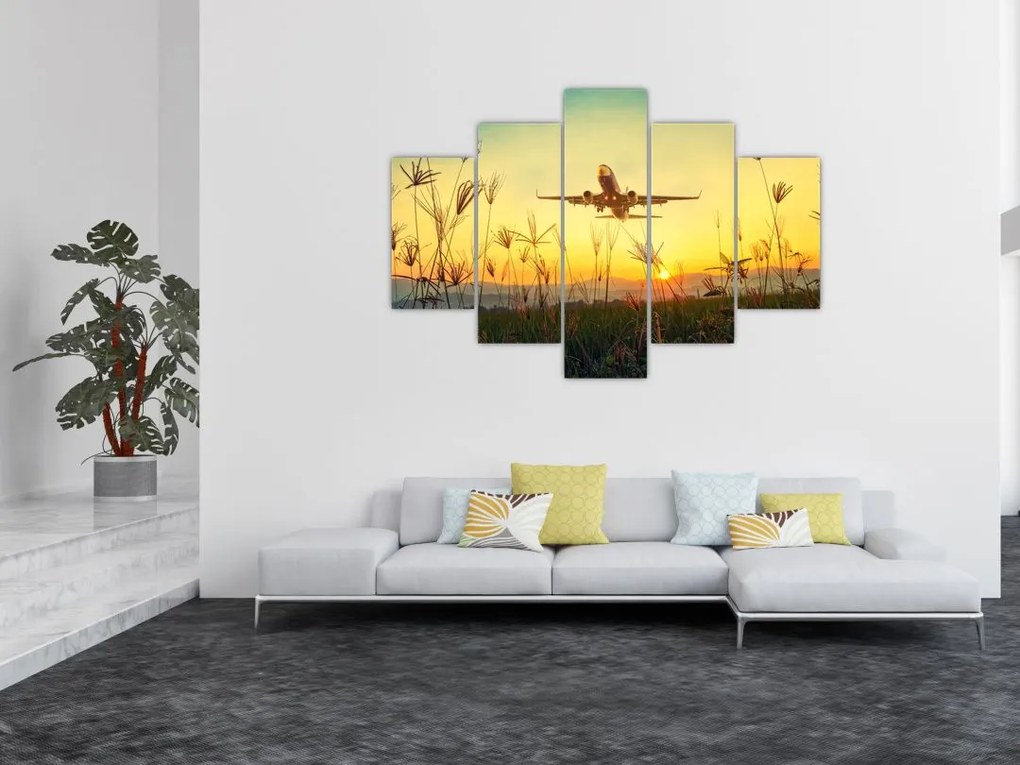 Tablou cu avion zburând (150x105 cm)