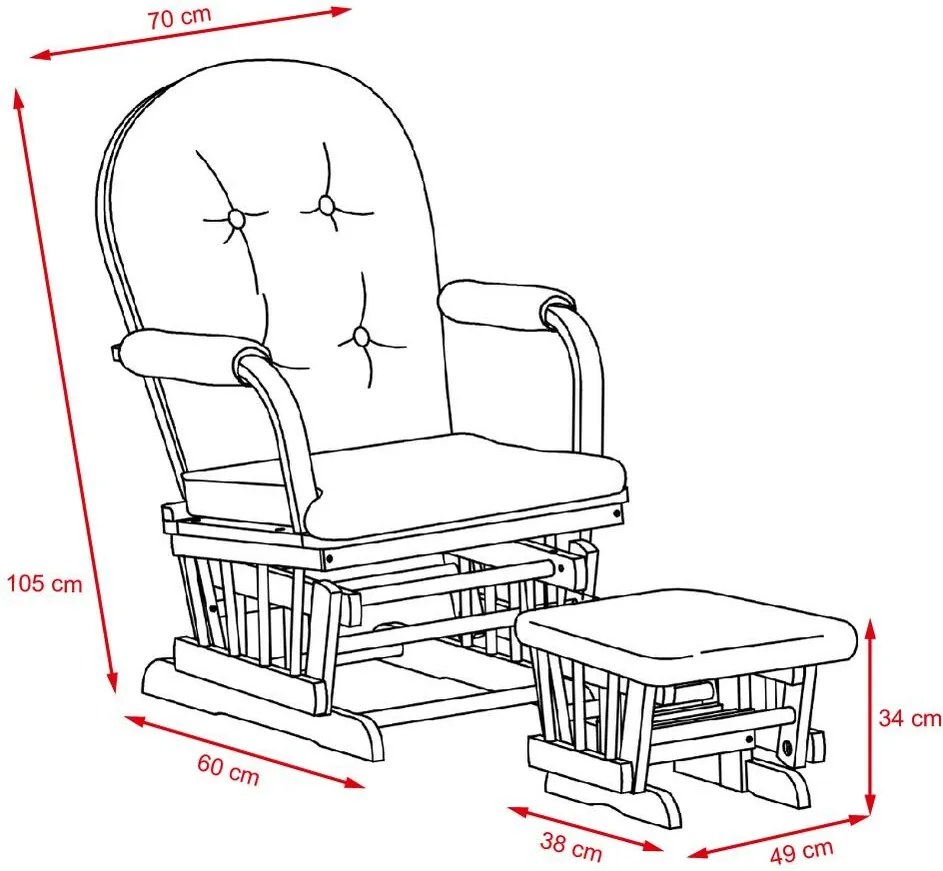 Fotoliu confortabil de relaxare cu taburetTreviso, maro închis