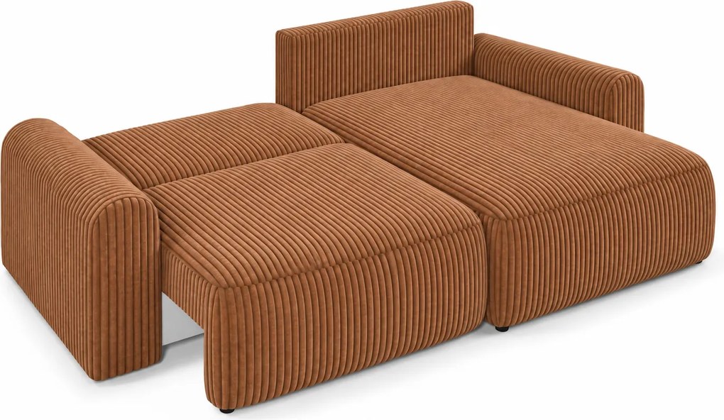 Set de canapea extensibila reversibila in forma de L NORDEN TILIA 250x140 cm, teracota
