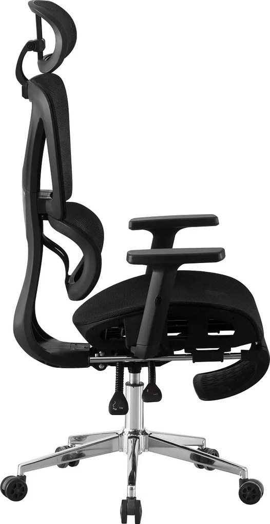 RESIGILAT- RIGACHAIR Scaun ergonomic, cotiere 2D, tetiera 2D, recliner 155°, suport picioare, Full Mesh, Negru
