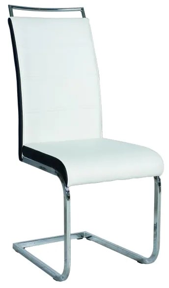 Scaun Bucatarie Si Dining H441, Piele Ecologica Alb / Negru