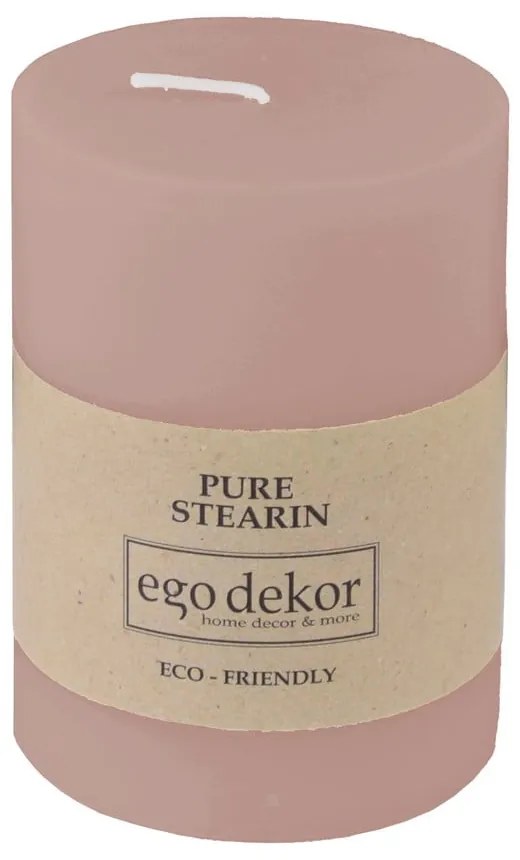 Lumânare Eco candles by Ego dekor Friendly, durată ardere 37 h, roz pudrat