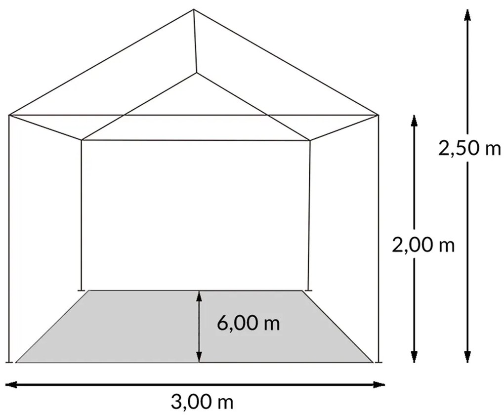 Pavilion gradina cu pereti laterali Rimini Alb 25 x 3 x 6 m