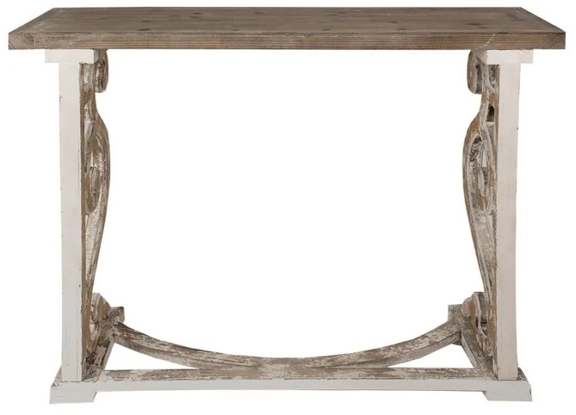 Consola natur, din lemn, aspect vintage, Sculptura