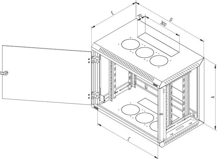 TRITON RACK PERETE 19" 15U 600X600 GRI