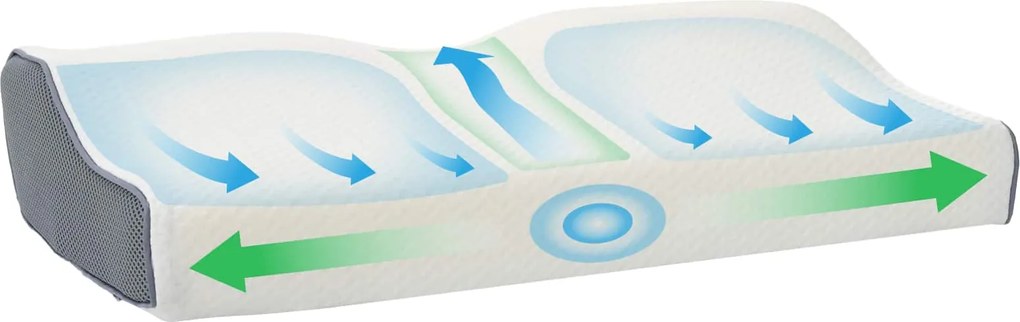 vidaXL Pernă cu pernă Alb 60 x 34 x 11 cm Poliester