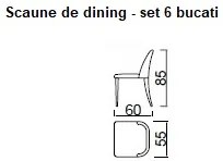 Set de 6 scaune tapitate pentru dining - picasso