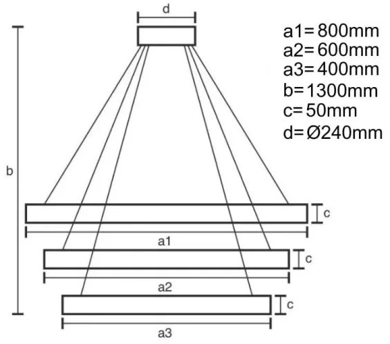 Lustră LED dimabilă pe cablu LED/250W/230V 3000-6500K + telecomandă
