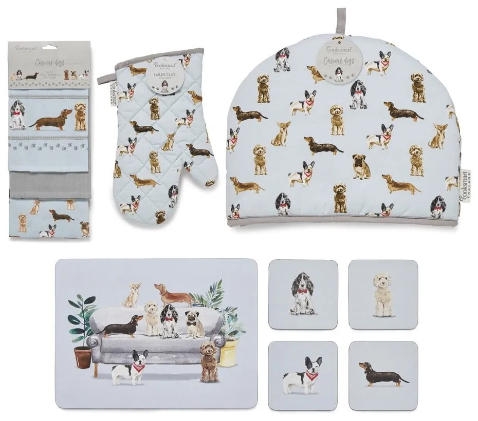 Set de textile pentru bucătărie 13 buc. Curious Dogs – Cooksmart ®