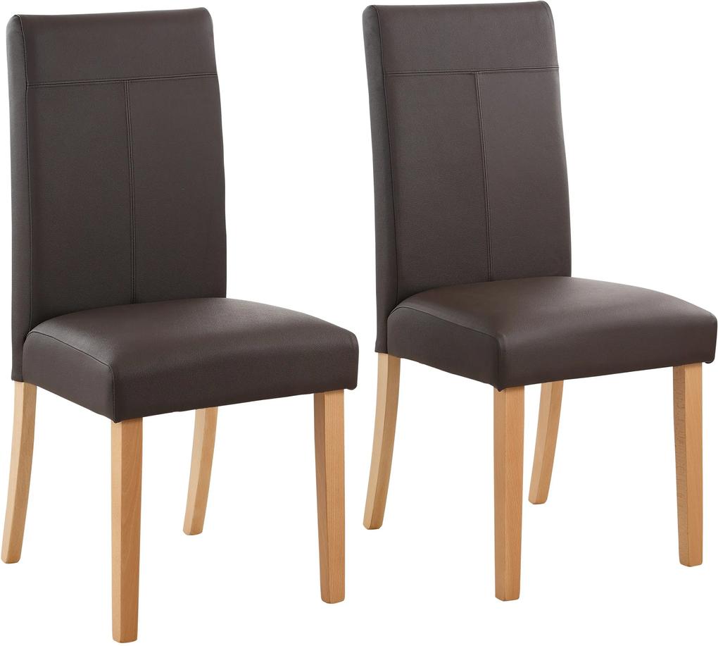 Set 2 scaune Rubin maro piele ecologica 47/59/101 cm