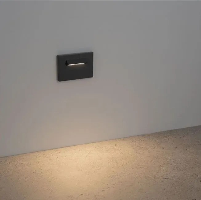 Spot incastrabil exterior LED 3000K, IP65 RECTO gri inchis