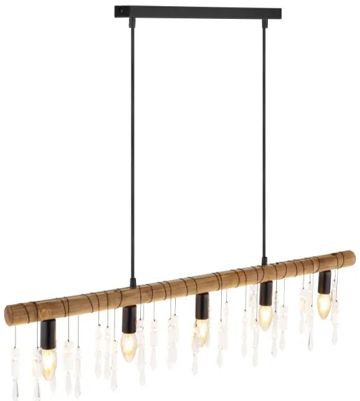 Globo 15532-5H - Lustră suspendată pe cablu KIRA 5xE14/40W/230V negru/maro