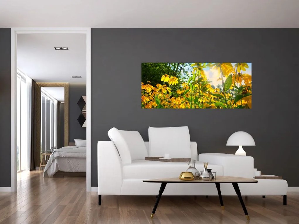 Tablou - Flori galbene (120x50 cm)