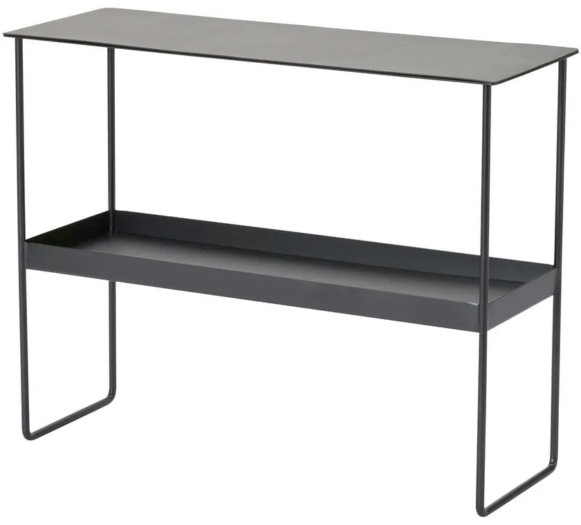 Masă consolă neagră din metal 29x78 cm Bull – LIND DNA