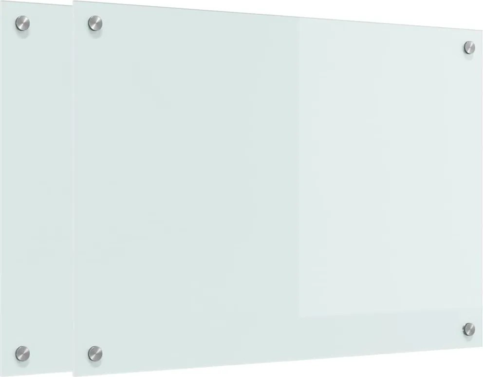 vidaXL Panou de bucătărie 2 pcs Alb 70 x 50 cm sticlă securizată