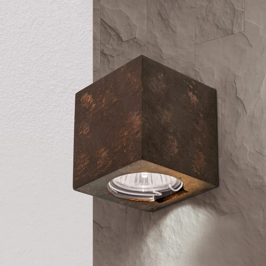 Aplica LED de perete design ambiental Cube antique rustic