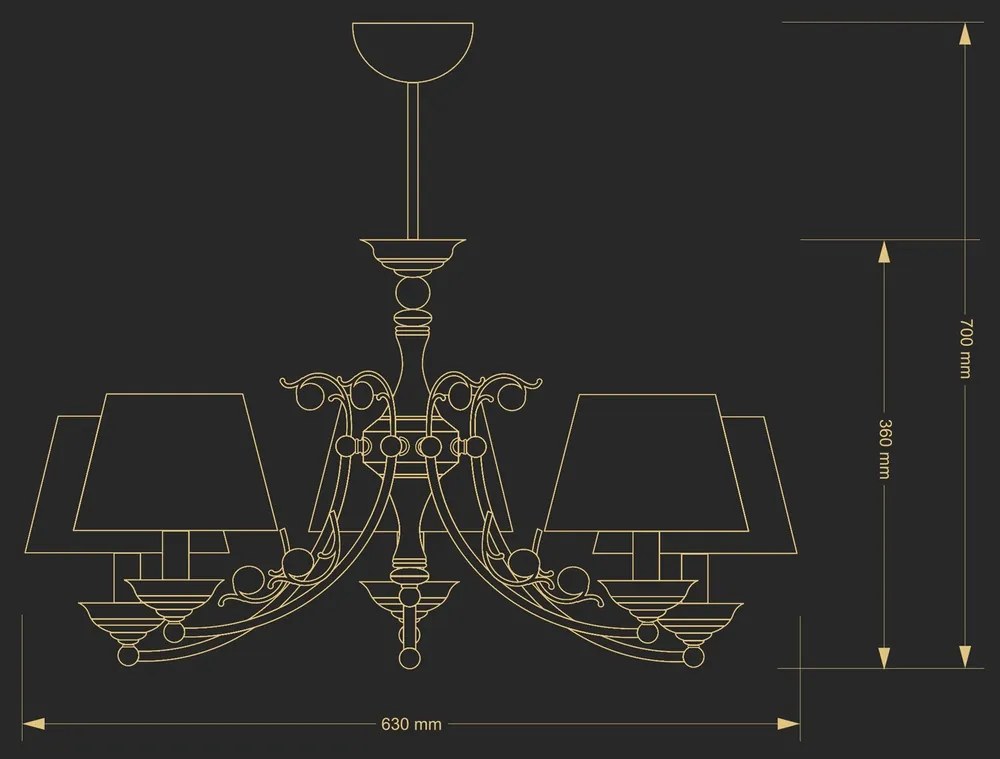 Candelabru 5 brate design clasic realizat manual CASAMIA