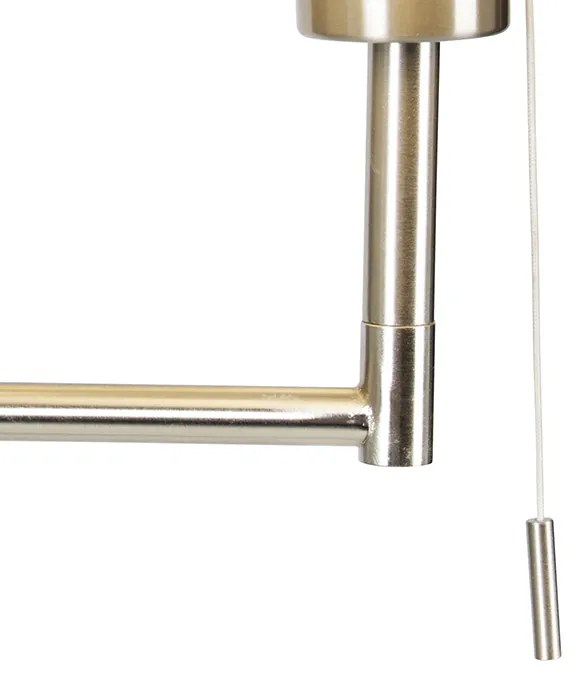 Lampă de podea clasică din oțel cu abajur reglabil alb - Ladas