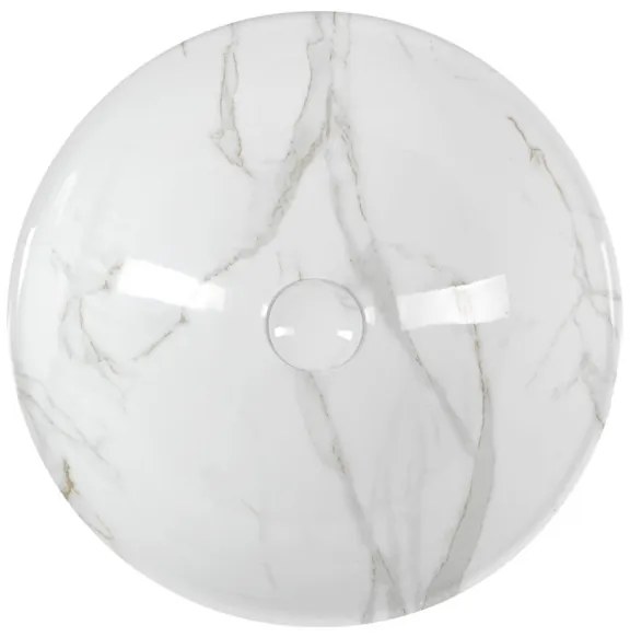 Sapho - Lavoar DALMA pentru blat, Ø 42 cm, ceramică/Carrara/alb