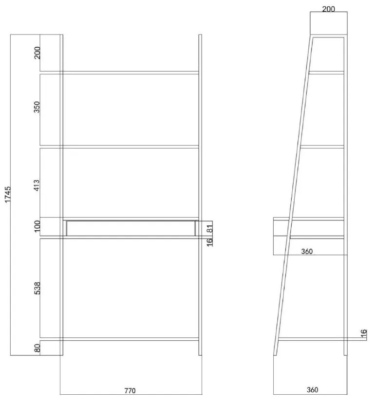 Bibliotecă în decor de stejar sălbatic Actona Seaford, 77 x 174,5 cm