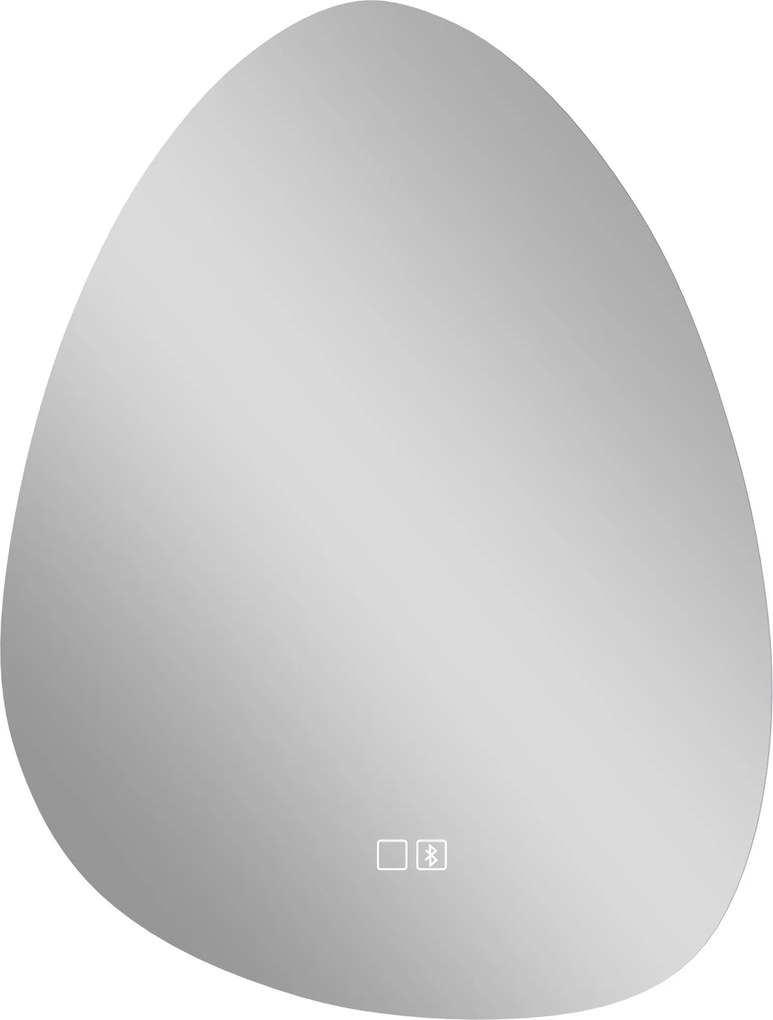 HOMCOM Oglindă de baie cu LED, 3 culori, 50x70 cm, neregulată, Bluetooth, anti-aburire, touch | Aosom Romania