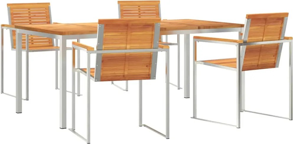 vidaXL Set de masă pentru grădină 5 pcs Maro Lemn Solid de Acacia