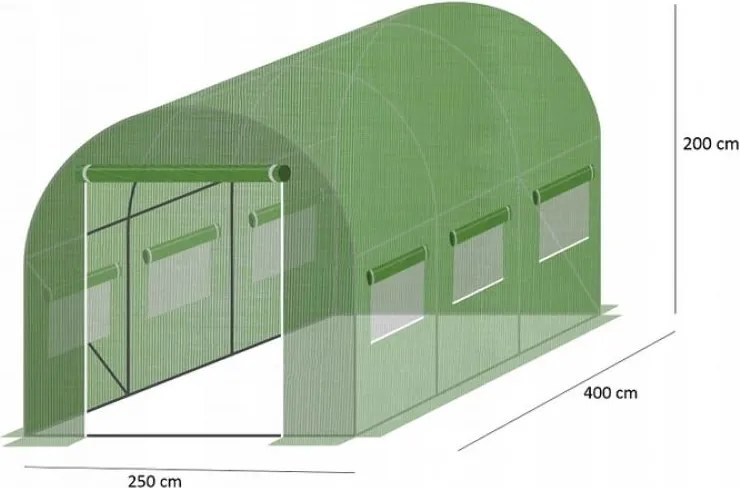 Structură de înlocuire pentru cutia de folie cu trei segmente 2,5 m x 4 m